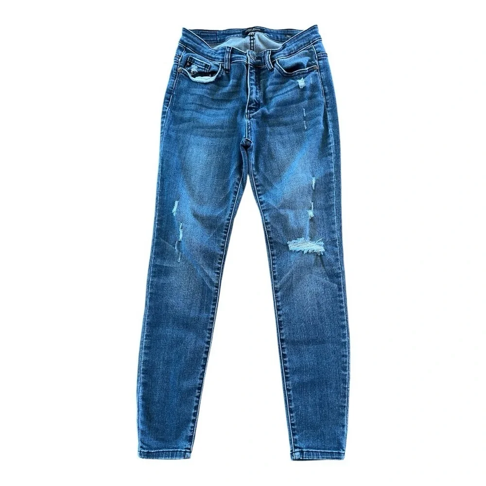 Judy Blue women’s blue distressed skinny jeans size 27